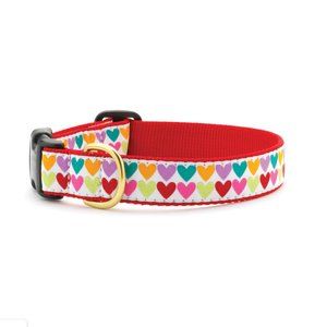 Up Country Custom Dog Collar in Multi Color Hearts (fits 12-18" neck)